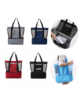 Mesh Beach Cooler Tote Bag