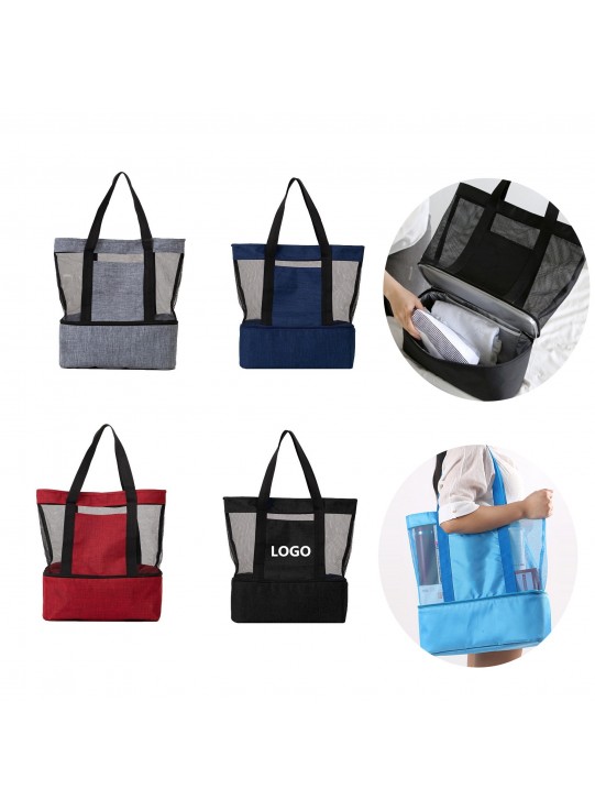 Mesh Beach Cooler Tote Bag