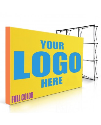 7.5' Straight Wall Tension Fabric Pop-Up Display with Aluminum Frame