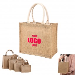 Jute Tote Bag With Webbed handles