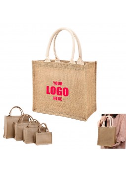 Jute Tote Bag With Webbed handles
