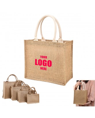 Jute Tote Bag With Webbed handles