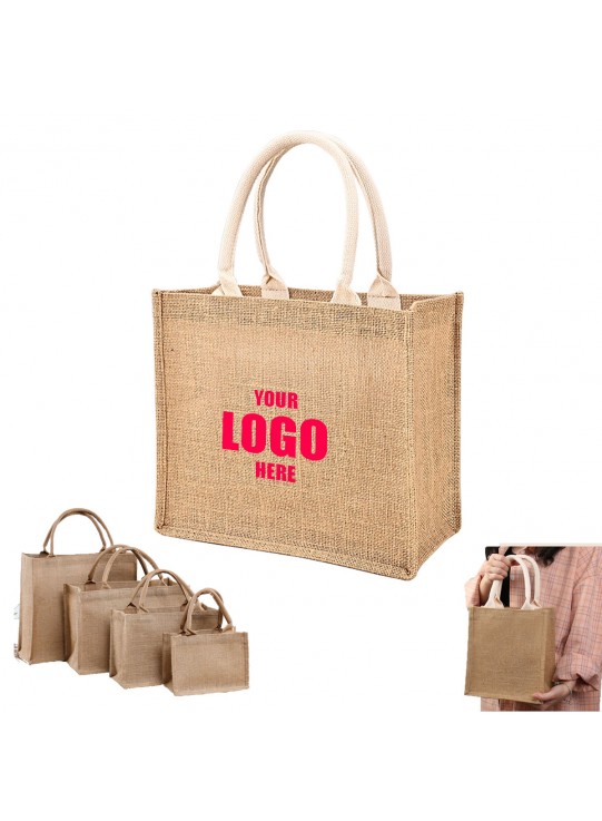 Jute Tote Bag With Webbed handles