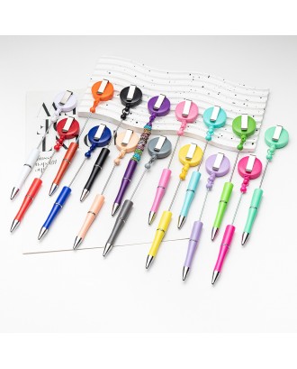 Easy Pull Buckle Ballpoint Plastic DIY Beadable Pen