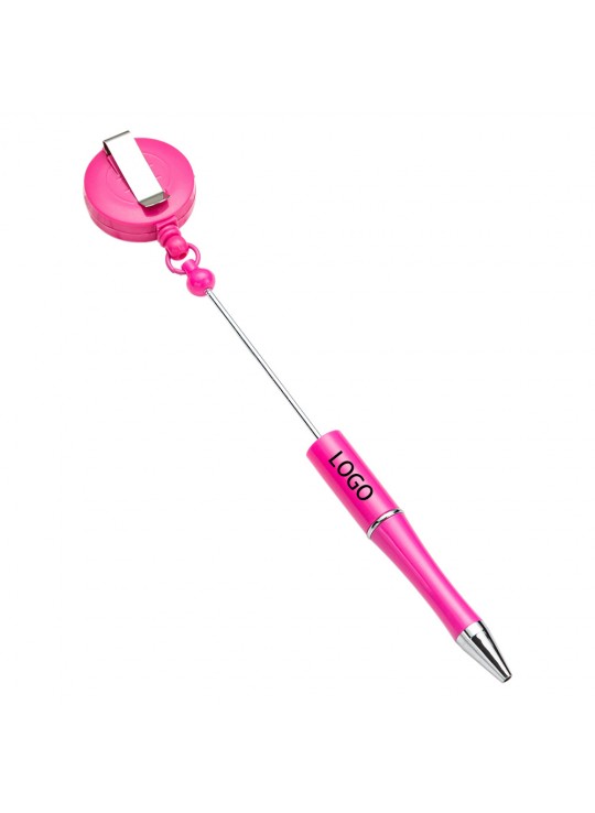 Easy Pull Buckle Ballpoint Plastic DIY Beadable Pen