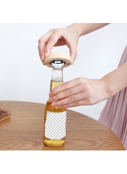 Wooden Bottle Opener With Fridge Magnet
