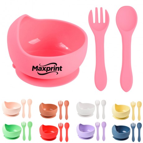 Toddler Suction Bowl with Spoon and Fork