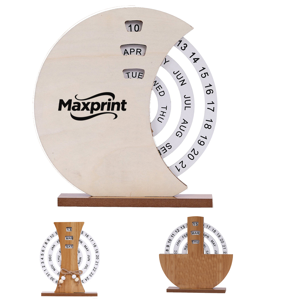 Wooden Rotating Perpetual Calendar